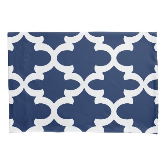 Housse D'oreillers Caisses de coussin de Quatrefoil de marine (devant)