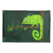 Housse D'oreillers Caméléon vert mignon (Dos-gauche)