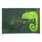 Housse D'oreillers Caméléon vert mignon (devant-Droit)