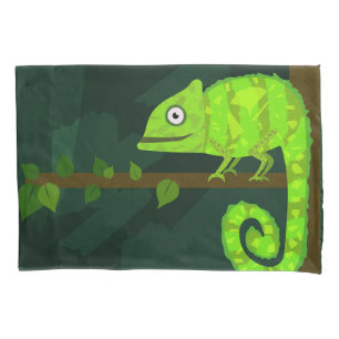 Housse D'oreillers Caméléon vert mignon