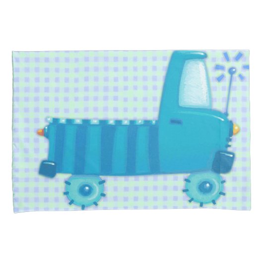 Housse D'oreillers Camion bleu (devant-Droit)