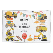 Housse D'oreillers Camions de construction | Parti Anniversaire de en (Dos)