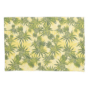 Housse D'oreillers Camo d'ananas Tropical hawaïen - Olive Jaune