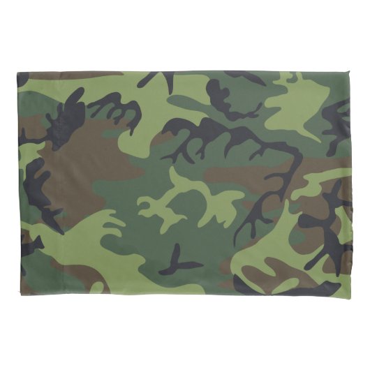 Housse D'oreillers Camo Militaire Forêt Verte (devant)