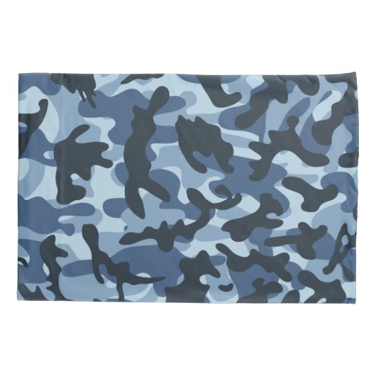 Housse D'oreillers Camouflage bleu (Dos-gauche)