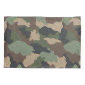 Housse D'oreillers Camouflage Bois Camo Kaki Tan Noir Monogramme (Dos)