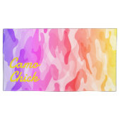 Housse D'oreillers Camouflage de filles Pastels Monogramme en Jaune | (devant-gauche)