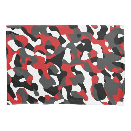 Housse D'oreillers Camouflage noir rouge blanc Motif d'impression (devant)