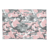 Housse D'oreillers Camouflage rose et gris, Militaire, Armée (devant)