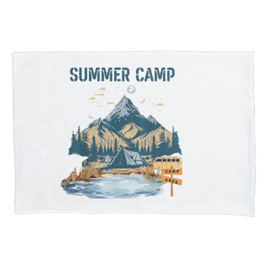 Housse D'oreillers Camp d'été de conception simple (devant)