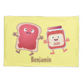 Housse D'oreillers Caractères de dessins animés sur le pain et la con (Dos)