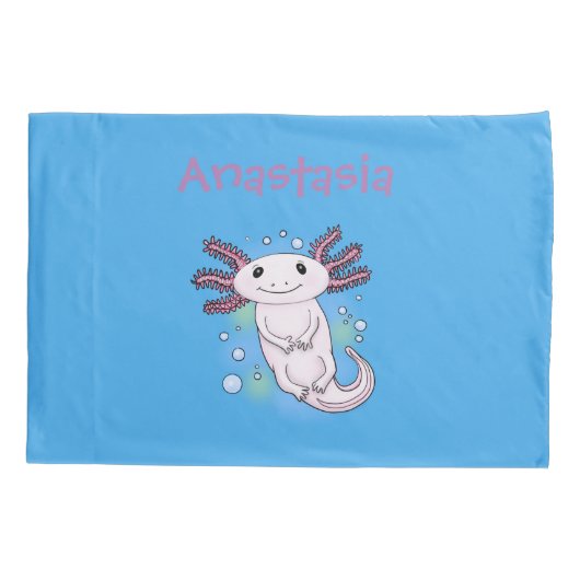 Housse D'oreillers Caricature axolotl rose adorable (Dos)