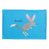 Housse D'oreillers Caricature de bilby australien très heureuse (Dos)