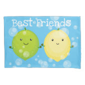 Housse D'oreillers Caricature de chaux de citron joyeux (devant)