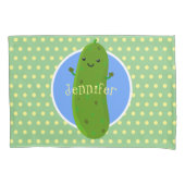 Housse D'oreillers Caricature de concombre vert mou (devant)