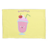 Housse D'oreillers Caricature de crème glacée de fraise mignonne (devant)