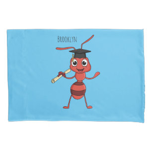 Housse D'oreillers Caricature de fourmi rouge joyeux