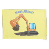 Housse D'oreillers Caricature de la pelle orange (devant)