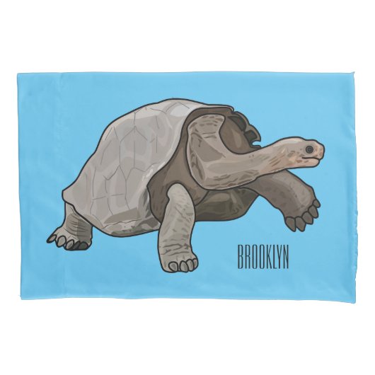 Housse D'oreillers Caricature de la tortue des Galapagos (devant)