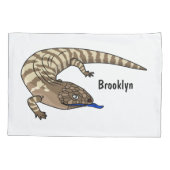 Housse D'oreillers Caricature de lézard rouge (Dos)