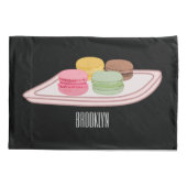 Housse D'oreillers Caricature de Macaron (Dos)