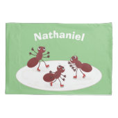 Housse D'oreillers Caricature de patinage sur glace de Happy red four (Dos)