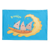 Housse D'oreillers Caricature de surf pour chips de maïs mignonette n (Dos)