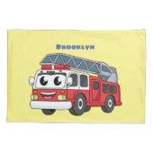 Housse D'oreillers Caricature du moteur de feu joyeux (Dos)