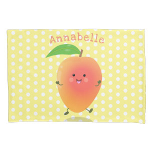 Housse D'oreillers Caricature jaune mangue mignonne