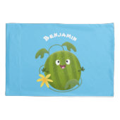 Housse D'oreillers Caricature joli et souriant de pastèque (Dos)