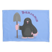 Housse D'oreillers Caricature mole joyeux (devant)