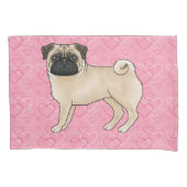 Housse D'oreillers Carlin Fun Chien Cartoon Mops Pink Love Motif de c (devant-gauche)