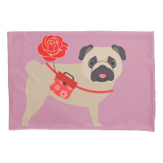 Housse D'oreillers Carlin rose d'amour
