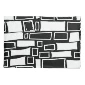 Housse D'oreillers Carreau géométrique blanc noir Abstrait (Dos-gauche)