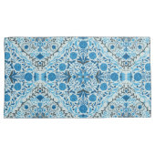 Housse D'oreillers Carreaux à fleurs bleus (devant-Droit)