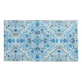 Housse D'oreillers Carreaux à fleurs bleus (Dos-gauche)