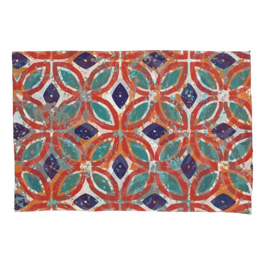 Housse D'oreillers Carreaux géométriques : arrière - plan ethnique vi (devant)