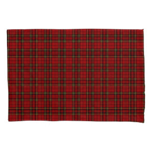 Housse D'oreillers Carreaux Tartan Rouge Classique