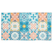 Housse D'oreillers Carrelage orange et bleu (devant-gauche)
