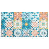 Housse D'oreillers Carrelage orange et bleu (devant-Droit)