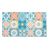 Housse D'oreillers Carrelage orange et bleu (Dos-gauche)