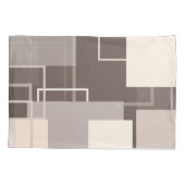 Housse D'oreillers Carrés géométriques - Chocolat et crème (Dos-gauche)