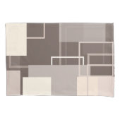 Housse D'oreillers Carrés géométriques - Chocolat et crème (devant-gauche)