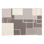 Housse D'oreillers Carrés géométriques - Chocolat et crème (devant-Droit)