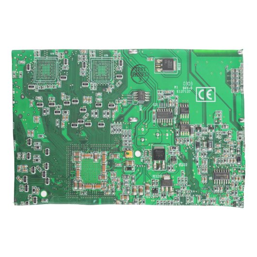 Housse D'oreillers Carte circuit imprimé circuit vert PCB (devant-gauche)