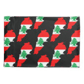 Housse D'oreillers Carte du Liban avec drapeau (Dos)