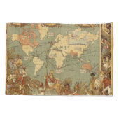 Housse D'oreillers Carte du monde Antique 1886 Illustré (Dos)