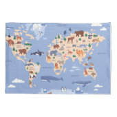 Housse D'oreillers Carte Kids World mignonne Whimsical Modern (Dos)