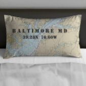 Housse D'oreillers Carte marine Latitude Longitude Baltimore MD