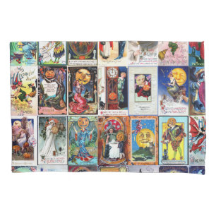 Housse D'oreillers Carte postale de cru de Halloween